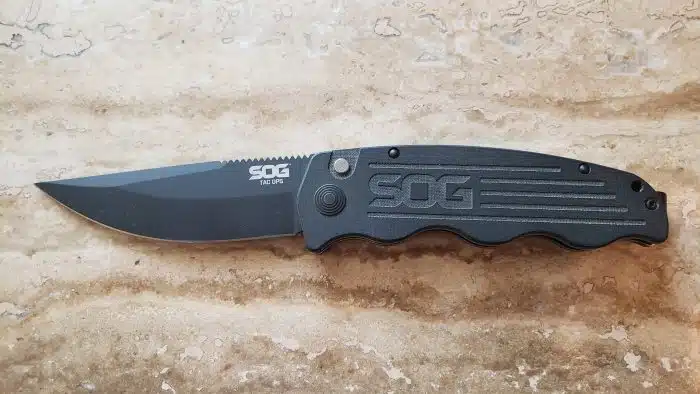 SOG Tac Ops Automatic Knife Black Micarta TO1011