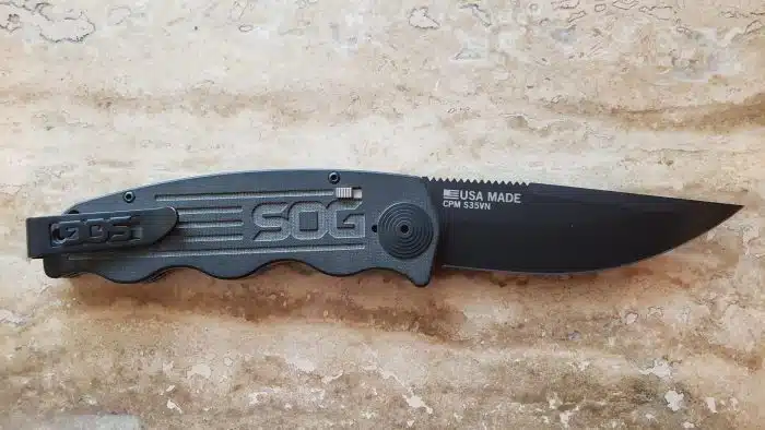 SOG Tac Ops Automatic Knife Black Micarta TO1011 - Image 2