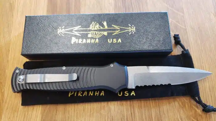 Piranha Bodyguard P-6BKS Black Stonewash Serrated Auto - Image 2