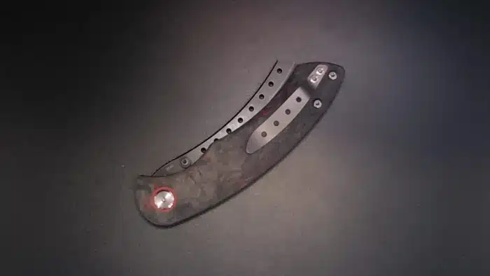 Red Horse Knife Works Hell Razor P Marbled CF Black Stonewash - Image 2