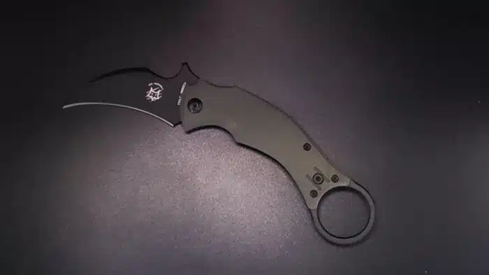 Bastinelli Creations Blackbird OD Green Black Folding Karambit BAS210GB