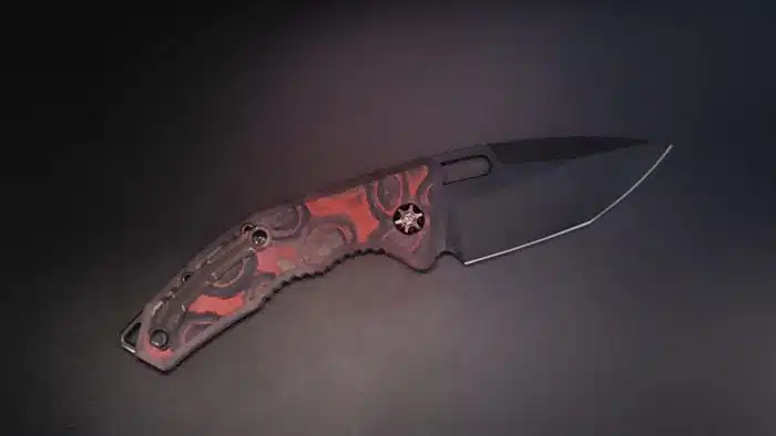 Heretic Knives Medusa Auto 2 Tone DLC Tanto Orange Camo Carbon Fiber H011-6A-ORCF - Image 2