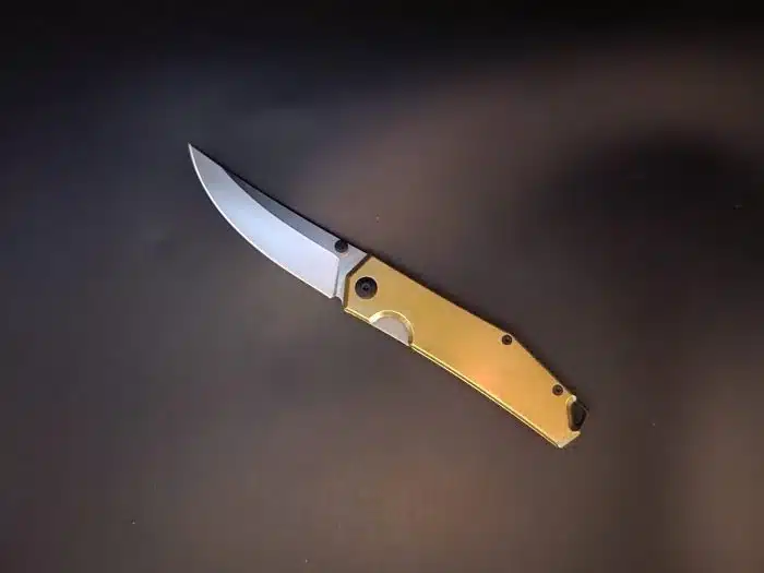 GiantMouse ACE Clyde 3" Satin Elmax Blade Brass Handle