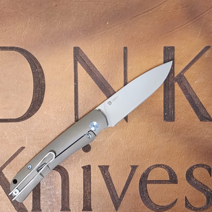 PMP User 2 Bead Blasted Custom Color Bronze Titanium Handle S90V Blade Blue Hardware - Image 3