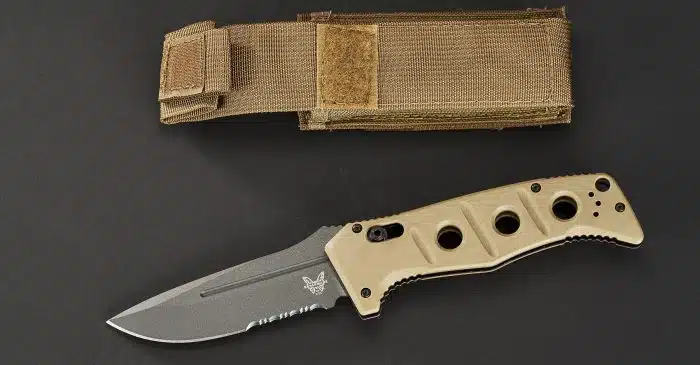 Benchmade Adamas Sibert Desert Tan G10 Tungsten Gray Cerakote 2750SGY-3