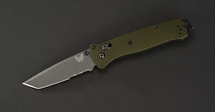 Benchmade Bailout 537SGY-1 Gray Serrated Tanto CPM-M4 Green Aluminum