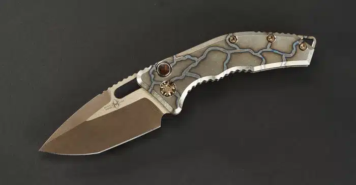 Heretic Knives Medusa Auto Battleworn Bronze Tanto, Flamed Ti Handle - Image 2