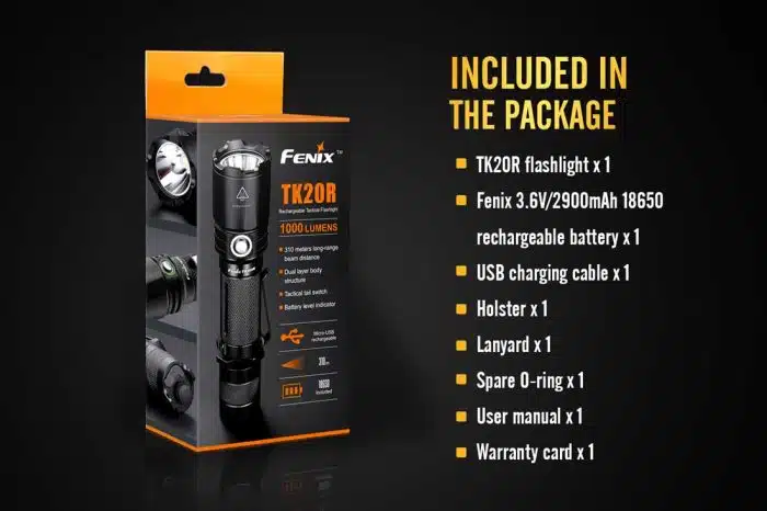 Fenix TK20R USB Cable Rechargeable 1000 Lumen Flashlight