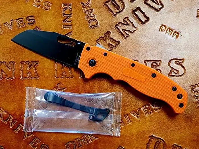 Demko Knives AD20.5 Shark Lock Black DLC 3.25" Wharncliffe Orange Grivory