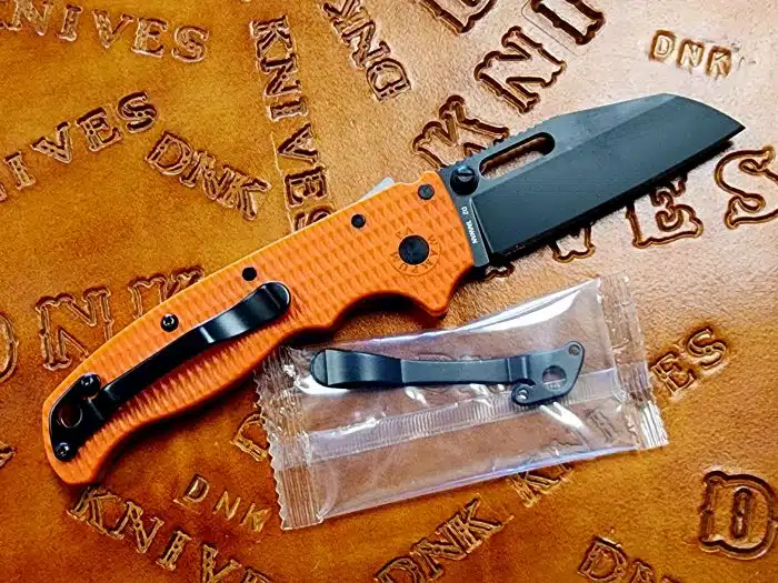 Demko Knives AD20.5 Shark Lock Black DLC 3.25" Wharncliffe Orange Grivory - Image 2