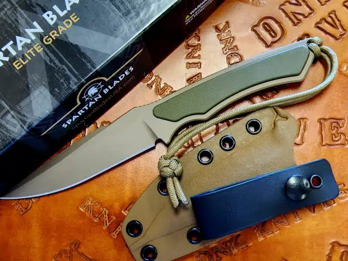 Spartan Blades Phrike S45VN Utility/Self-Defense 4.25" Tan Fixed Blade SB17DEGRKYTN - Image 2