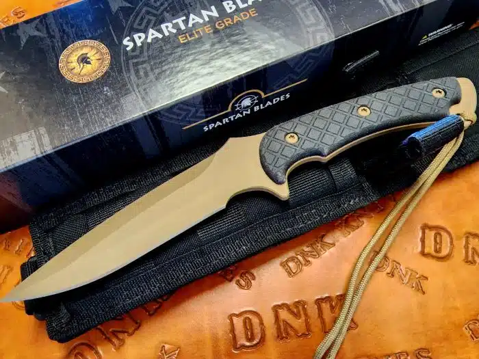 Spartan Blades Ares 5.375" FDE Fixed Fighter/Combat Utility S45VN SB1DEBKNLBK