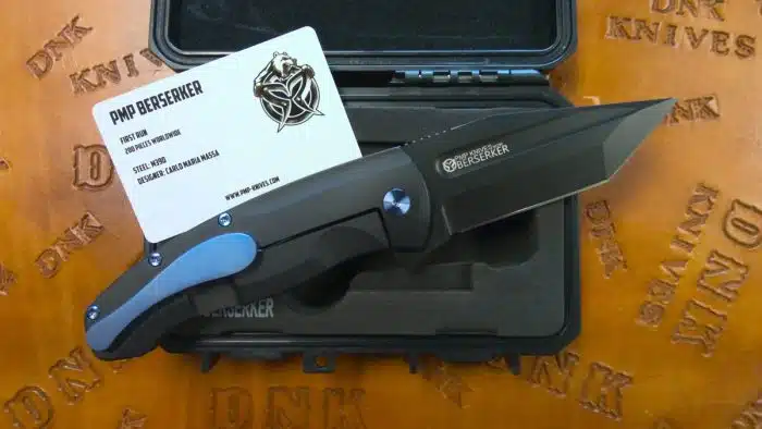 PMP Berserker PVD Ti Handle PVD M390 Tanto Blue Hardware PMP054 - Image 2