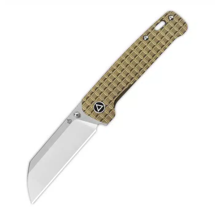 QSP Penguin Bronze Frag Titanium Framelock 2 Tone Satin 154CM Sheepsfoot QS130-AFRG