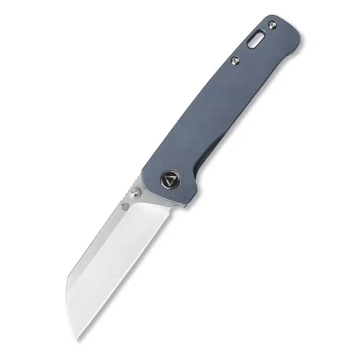 QSP Penguin Stonewashed Blue Titanium Framelock Stonewashed 154CM Sheepsfoot QS130-R