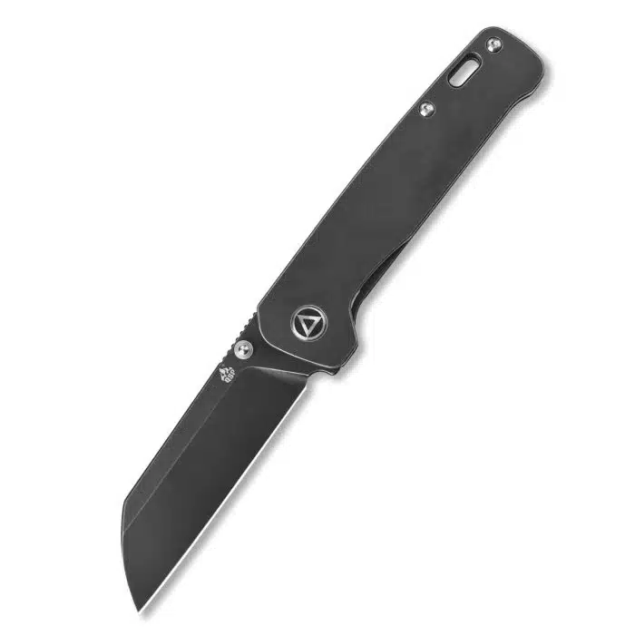 QSP Penguin Black Stonewash Titanium Frame and 154CM Sheepsfoot Blade QS130-O