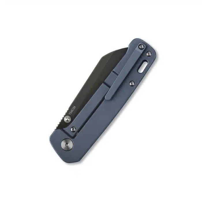 QSP Penguin Blue Stonewash Titanium Framelock Black Stonewash 154CM Sheepsfoot QS130-S - Image 2