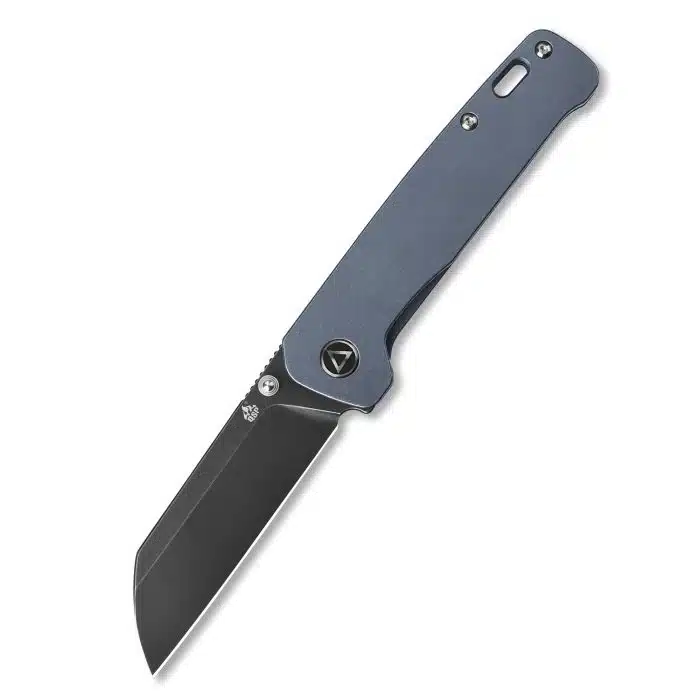 QSP Penguin Blue Stonewash Titanium Framelock Black Stonewash 154CM Sheepsfoot QS130-S