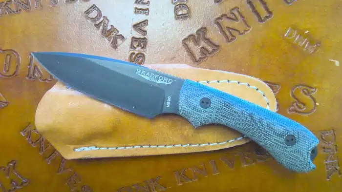 Bradford Guardian 3 Fixed Blade Black DLC Coated Blade 3D Green Micarta Scales