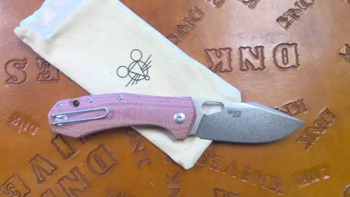 GiantMouse ACE Atelier Red Canvas Micarta 2.875" Stonewashed Elmax - Image 2