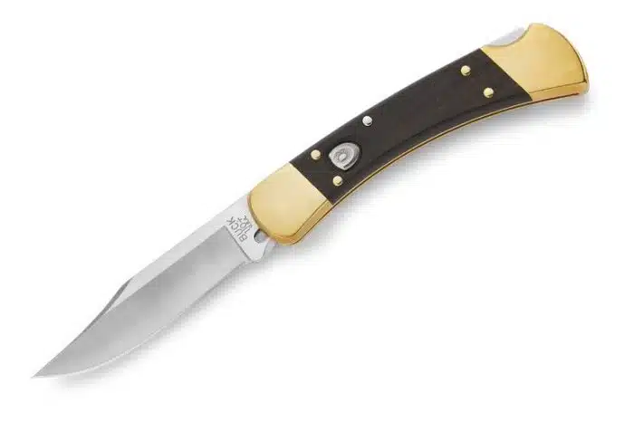 Buck 110 Hunter Automatic Knife Black Wood, 420 Blade 110BRSA