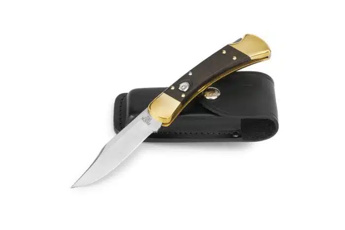 Buck 110 Hunter Automatic Knife Black Wood, 420 Blade 110BRSA - Image 3