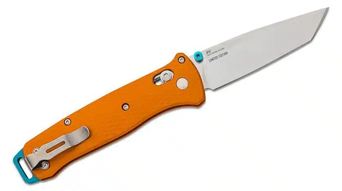 Benchmade Bailout 2023 SHOT Show Exclusive CPM-3V Satin Tanto Orange Aluminum 537-2301 - Image 2