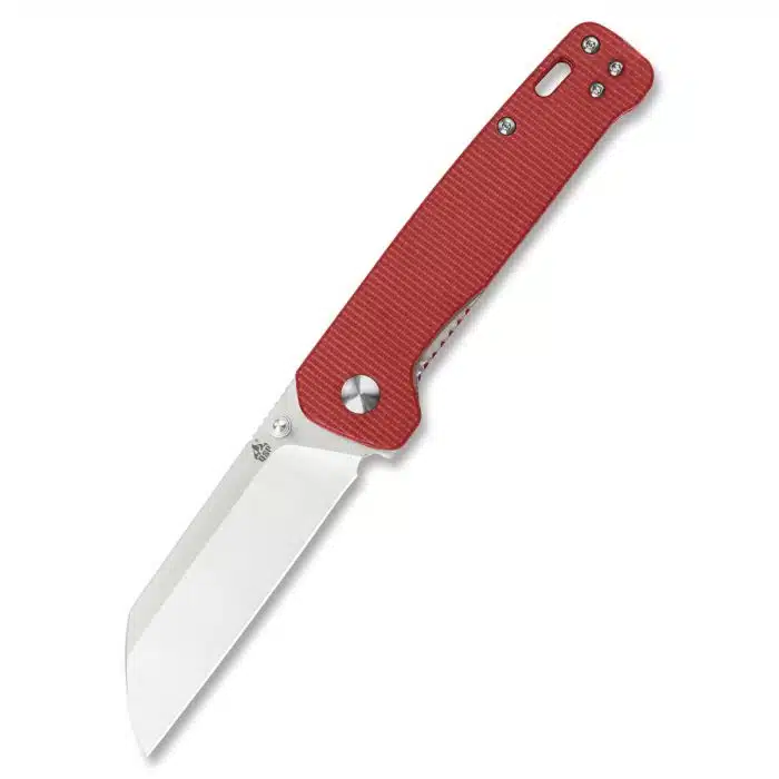 QSP Penguin 3.06" D2 2 Tone Satin Sheepsfoot Blade Red Micarta QS130-D