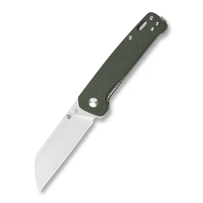 QSP Penguin 3.06" D2 2 Tone Satin Sheepsfoot Blade Green Micarta QS130-C