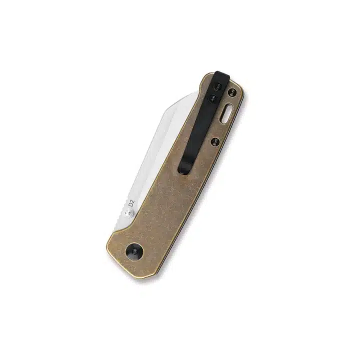 QSP Penguin 3.06" D2 2 Tone Satin Sheepsfoot Blade Brass Stonewashed Handle QS130-F - Image 2