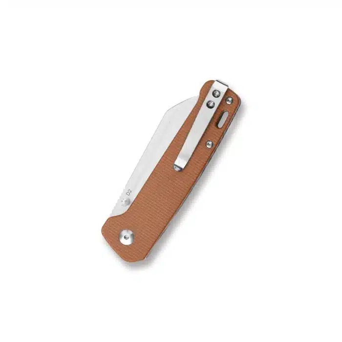 QSP Penguin 3.06" D2 2 Tone Satin Sheepsfoot Blade Tan Micarta QS130-J - Image 2