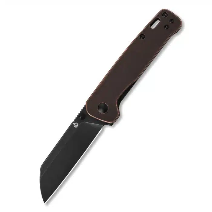 QSP Penguin 3.06" D2 Black Stonewashed Sheepsfoot Blade Copper Handles QS130-L