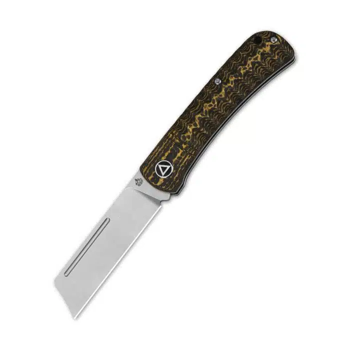 QSP Hedgehog Slip Joint Golden Carbon Fiber 2.875" 14C28N Satin Cleaver Blade QS142-C