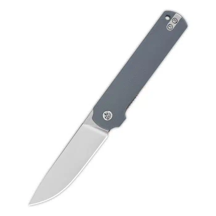 QSP Lark 14C28N Satin Drop Point Dark Gray G10 Flipper/Front Flipper QS144-B