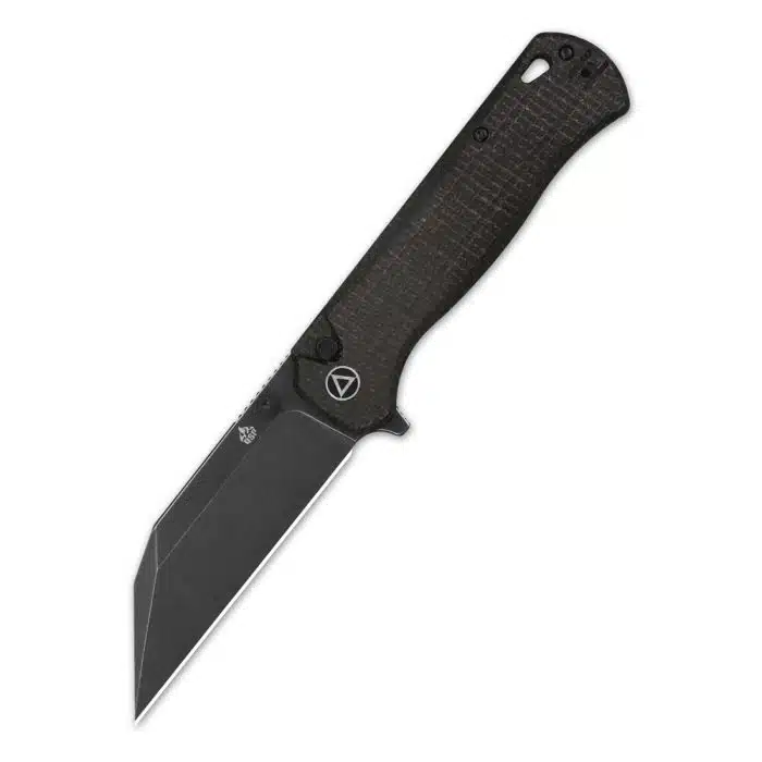 QSP Swordfish14C28N Black Stonewashed Wharncliffe Dark Brown Micarta QS149-C2