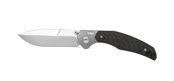 Bastards Knives Utopia Button Lock M390 Mirror Stonewash Drop Point Titanium Carbon Fiber