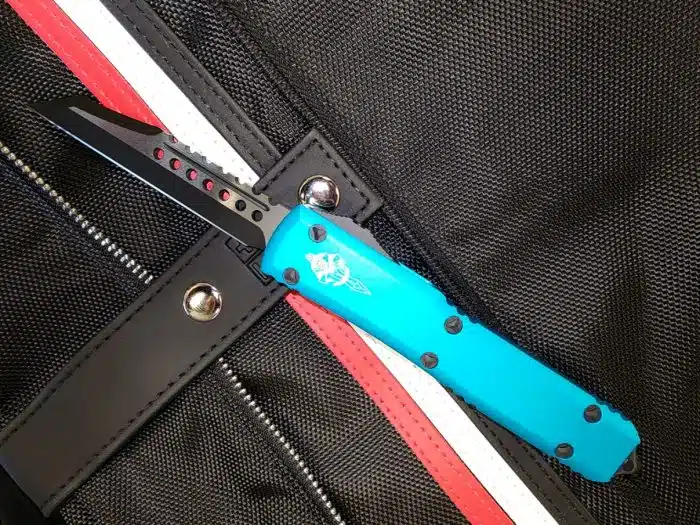 Microtech 119W-1TQS Ultratech Warhound Turquoise Handle 2-Tone Blade Signature Series