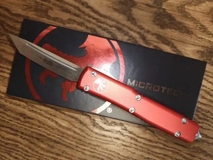 Microtech 123-4RD Ultratech Red Handle Satin Tanto Blade