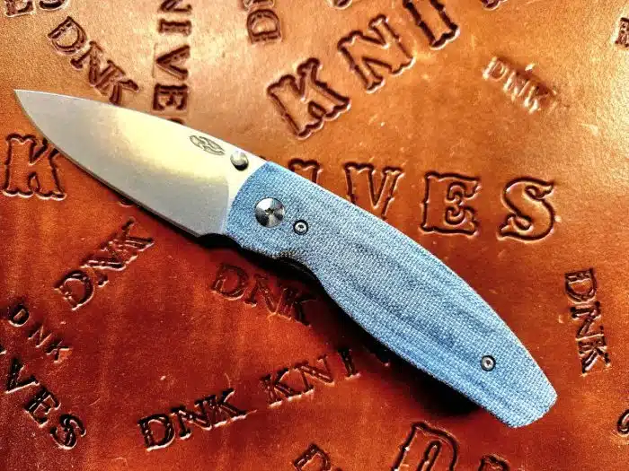 Three Rivers Manufacturing Neutron 2 Linerlock 3D Contoured Denim Micarta Scales