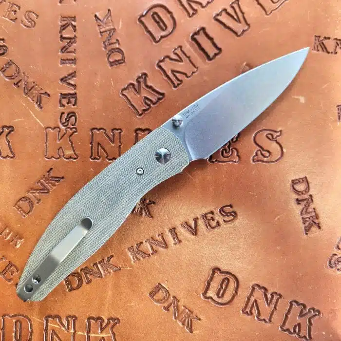 Three Rivers Manufacturing Atom Stonewashed 20CV 3D Contoured OD Green Micarta Scales - Image 2