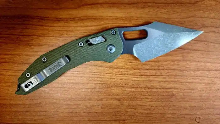 Microtech 169RL-10APFLGTOD Stitch Ram-Lok Apocalyptic Wharncliffe OD Green Fluted G10 - Image 2