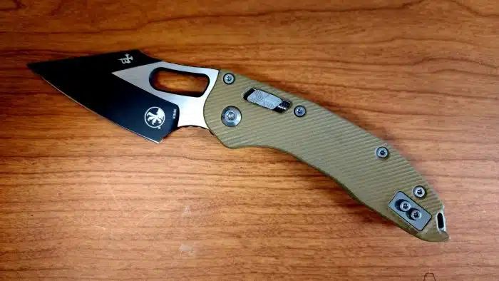 Microtech 169RL-1FLGTTA Stitch Ram-Lok 2-Tone Wharncliffe Tan Fluted G10