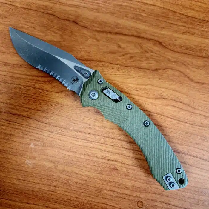 Microtech 137RL-11APFLGTOD Amphibian Apocalyptic Serrated Fluted OD G10 Ram-Lok