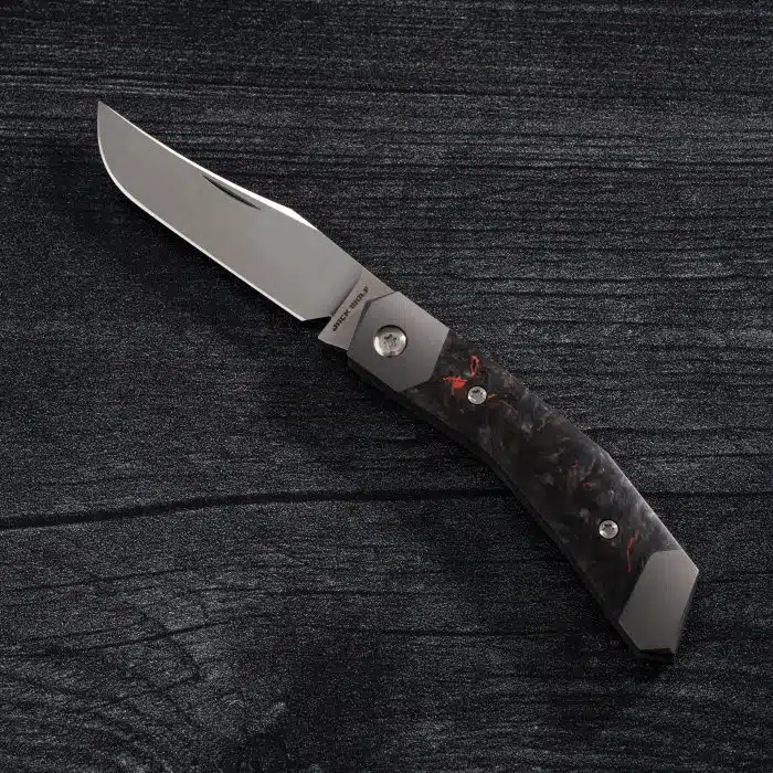 Jack Wolf Mini Cyborg Jack Fat Carbon Dark Matter Orange Belt Satin S90V Blade