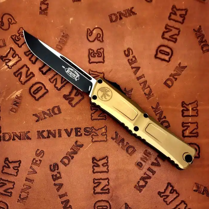 Microtech 1143-1TA Combat Troodon Gen III Tan Aluminum Black Drop Point