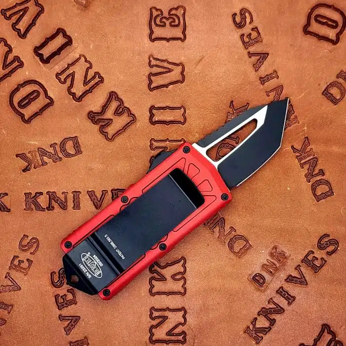 Microtech 158-1RD Exocet Money Clip OTF Cali Legal 1.9" Black Tanto Blade Red Aluminum Body - Image 2