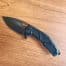Demko Knives AD20.5 Shark Lock 3.2″ Stonewashed 20CV Clip Point Blue G10