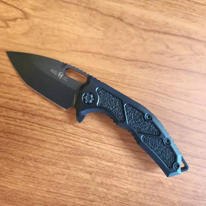 Heretic H009-4A-T Medusa Manual Aluminum Frame Lock Black Cerakote Tactical Tanto Magnacut