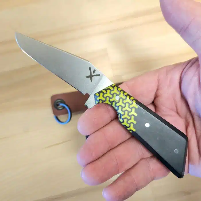 Preowned Arc and Iron Flux #1 AEB-L 3" Stainless Blade Paper/Resin Micarta G10 - Image 4