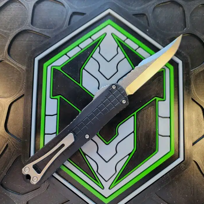 Heretic H026BF-2A Manticore E Stonewash Magnacut Bowie Black Aluminum Grenade Grip - Image 2